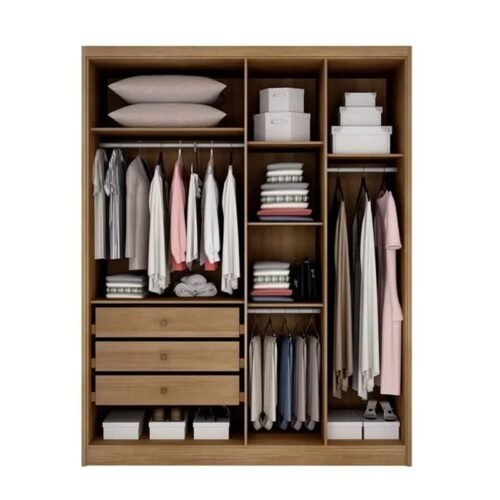 Alternative view of Modulado Guarda-Roupa Rizon Moderni 4 Portas 3 Gavetas 1.59m - Cumaru/Fendi