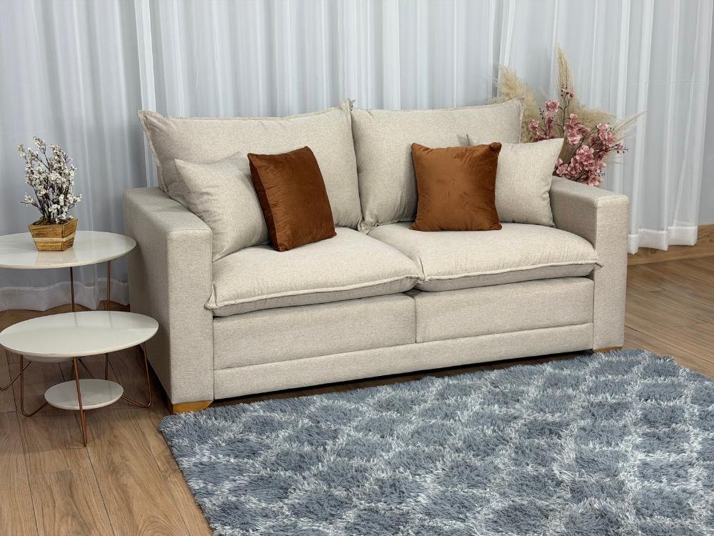 Sofá Beirut Living Molas Ensacadas 1.80m - Bege Linho - Imagem 2