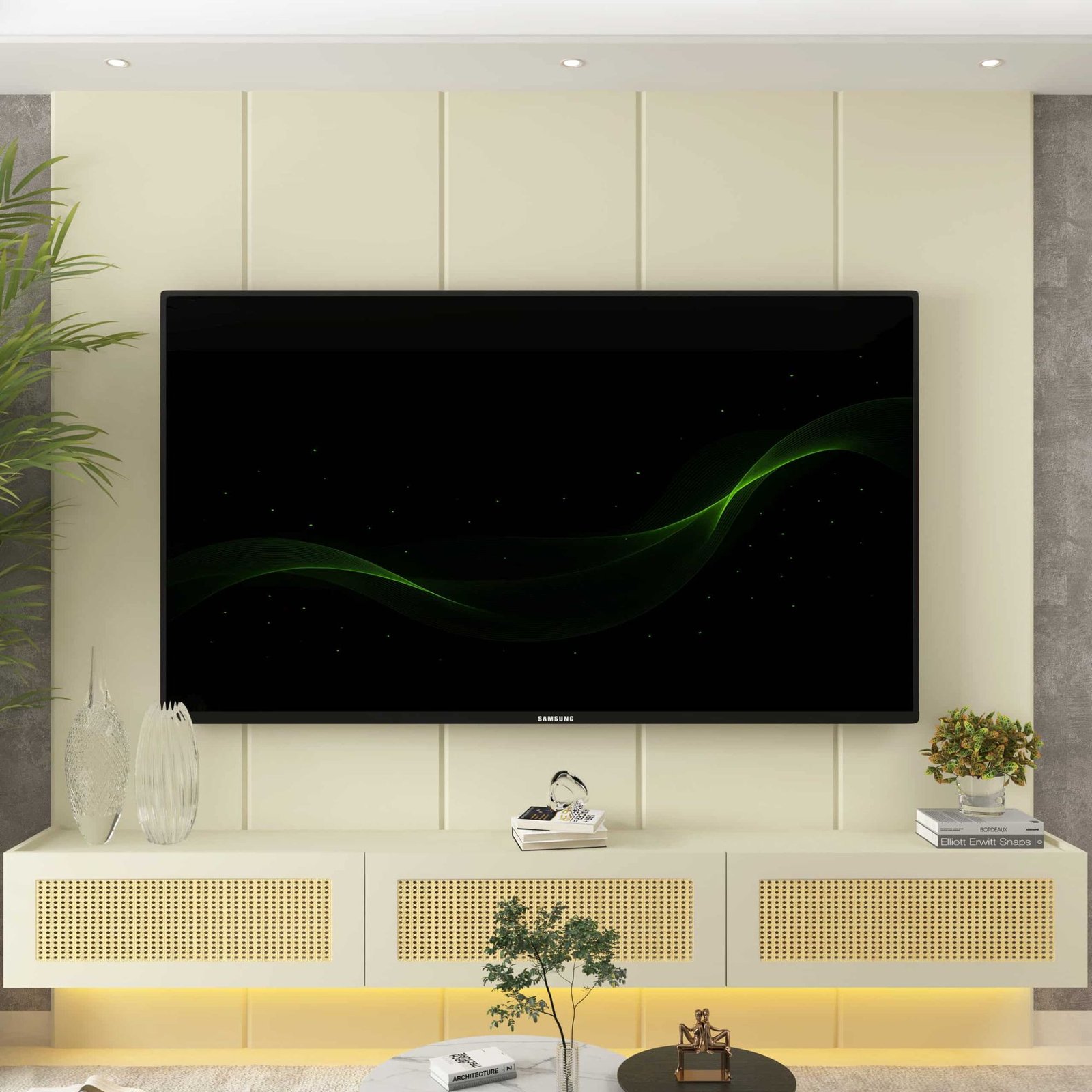 Home Suspenso Native Rattan c/Led 2.20m - Off White - Imagem 2