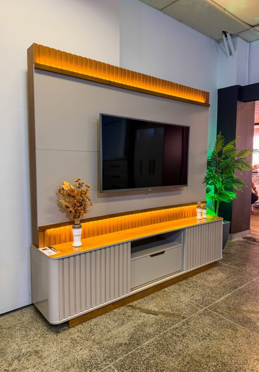 Home Atena 2,10m 85" - Off White/Cinamomo