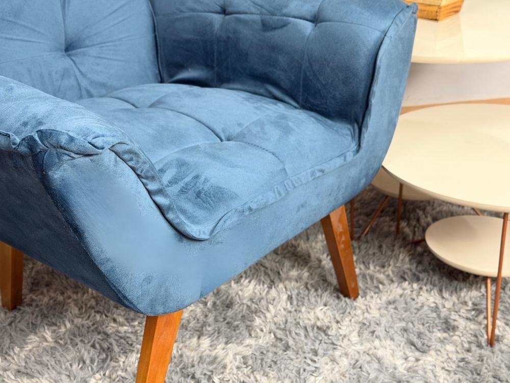 Poltrona Canadá - Azul Veludo - Imagem 4
