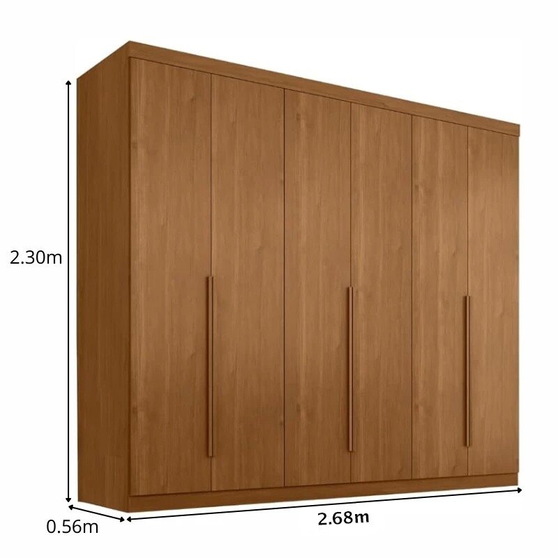 Guarda-roupa Casal 2,68m Alvorada Nature 6 Portas 6 Gavetas 100% MDF - Bianchi - Imagem 3