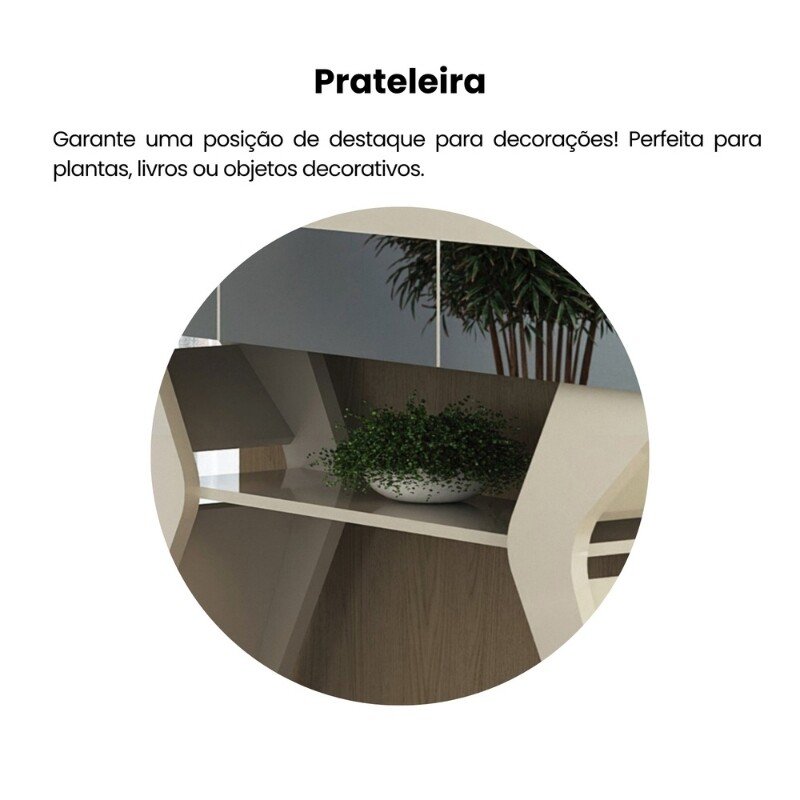 Aparador 1,20m Houston Off com Espelho - Artely - Imagem 10