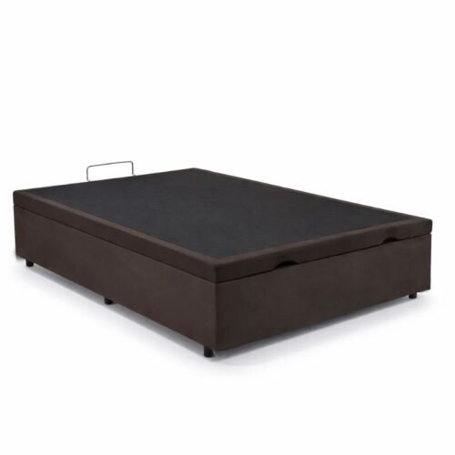 Alternative view of Base Box Baú Casal Confort Sued Marrom Blindado 138x188x45 cm - Issacar