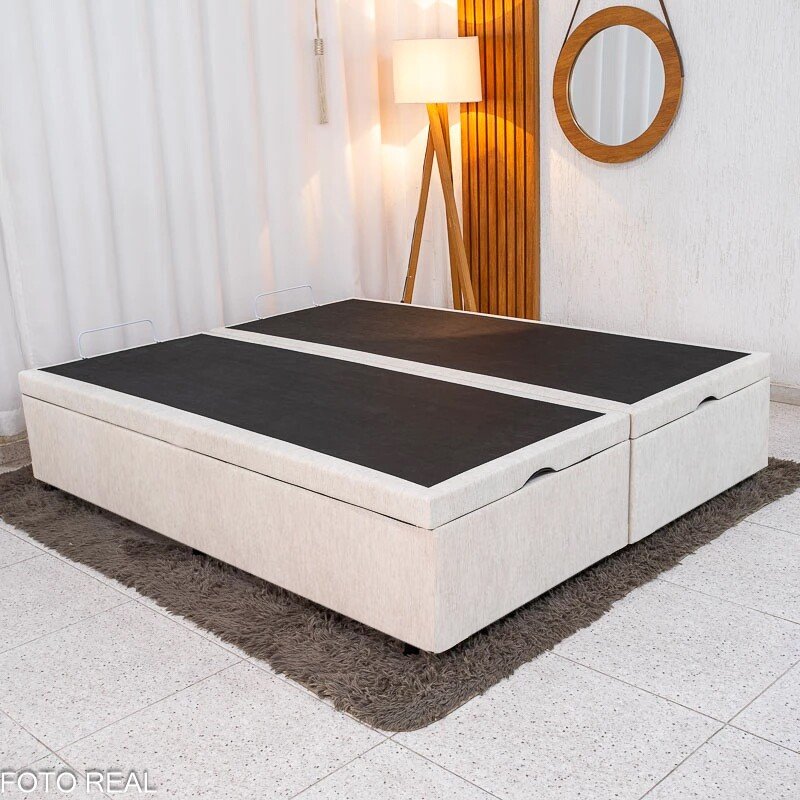 Base Box Baú Queen Confort Linhão Palha Blindado 158x198x45 cm - Issacar - Imagem 2