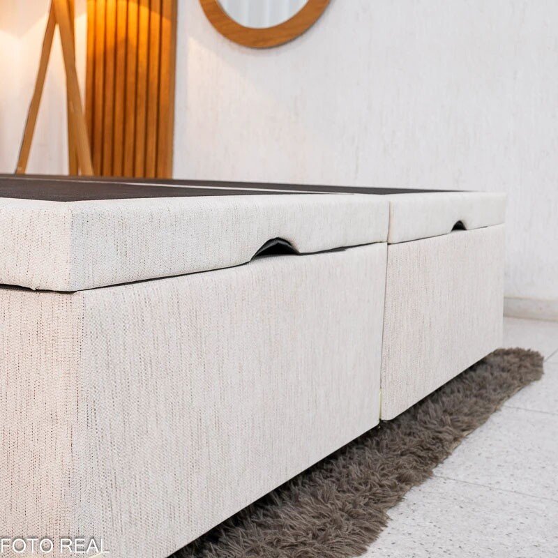 Base Box Baú Queen Confort Linhão Palha Blindado 158x198x45 cm - Issacar - Imagem 6