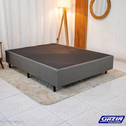 Base Box Casal Universal Linho Grafite 138x188x40 cm - Gazin