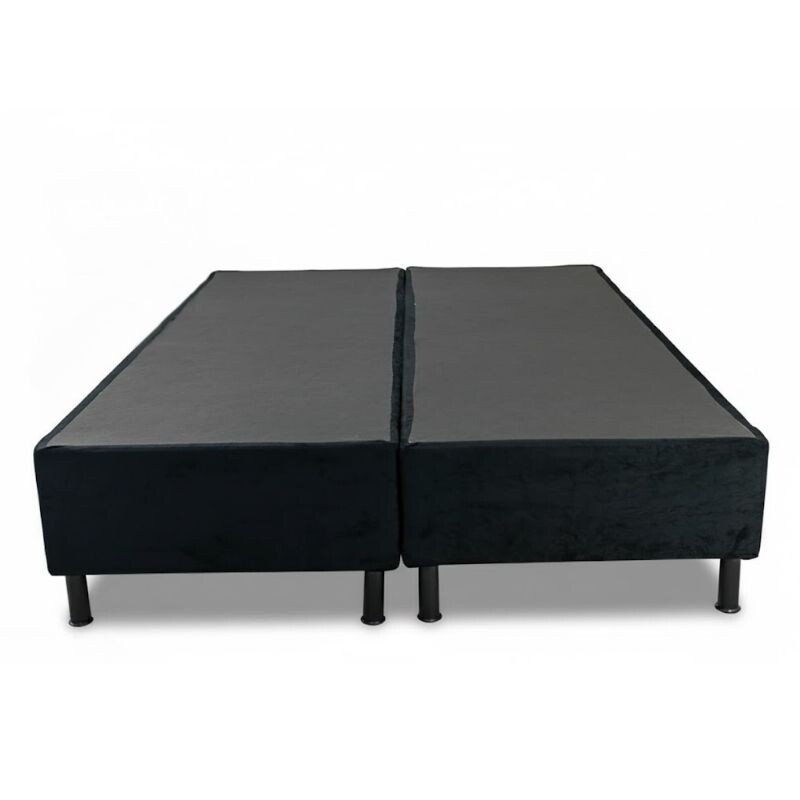 Base Box Casal Bipartida Sued Preto 138x188x37 cm - Ortobel - Imagem 2