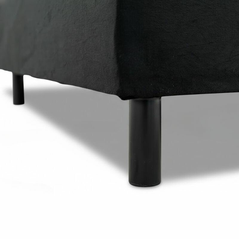 Base Box Casal Bipartida Sued Preto 138x188x37 cm - Ortobel - Imagem 3