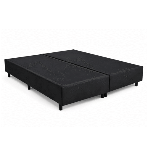 Base Box Queen Bipartida Sued Preto 158x198x37 cm - Ortobel
