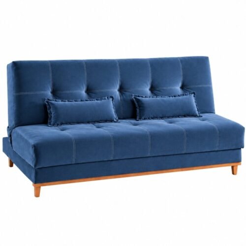 Sofa Cama Catânia 1.88m - Azul Veludo