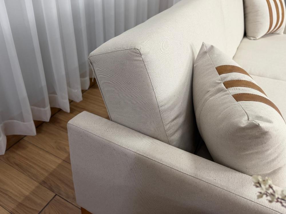 Sofa Cama Luizi 2.09m - Bege Linhoc - Imagem 6