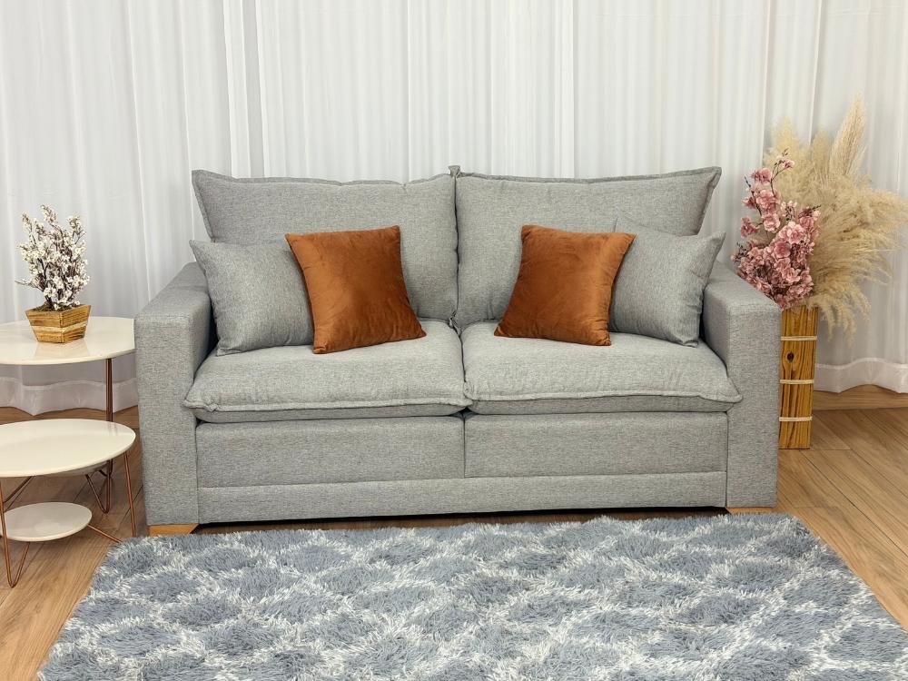Sofá Beirut Living Molas Ensacadas 1.80m - Cinza Linho - Imagem 2