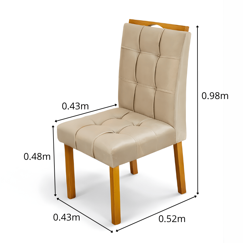 Mesa de Jantar Moscou 160x80 Vidro Off Base Cinamomo + 6 Cadeiras Londres Veludo Avelã Minas Plac - Entregue Montada - Imagem 9