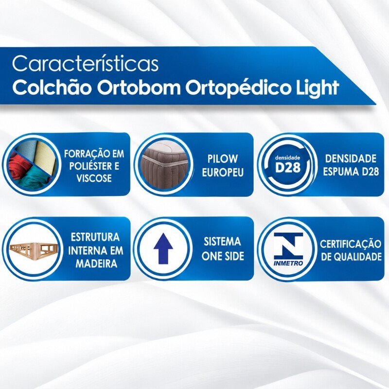 Cama Casal Esmeralda Plus Cinamomo/Off - D Doro + Mesa de Cabeceira New Athos Cinamomo/Off com 2 Gavetas - D Doro + Colchão Casal Ortopédico Light Ortobom 138x188x25 cm | Suporta até 260kg - Imagem 6