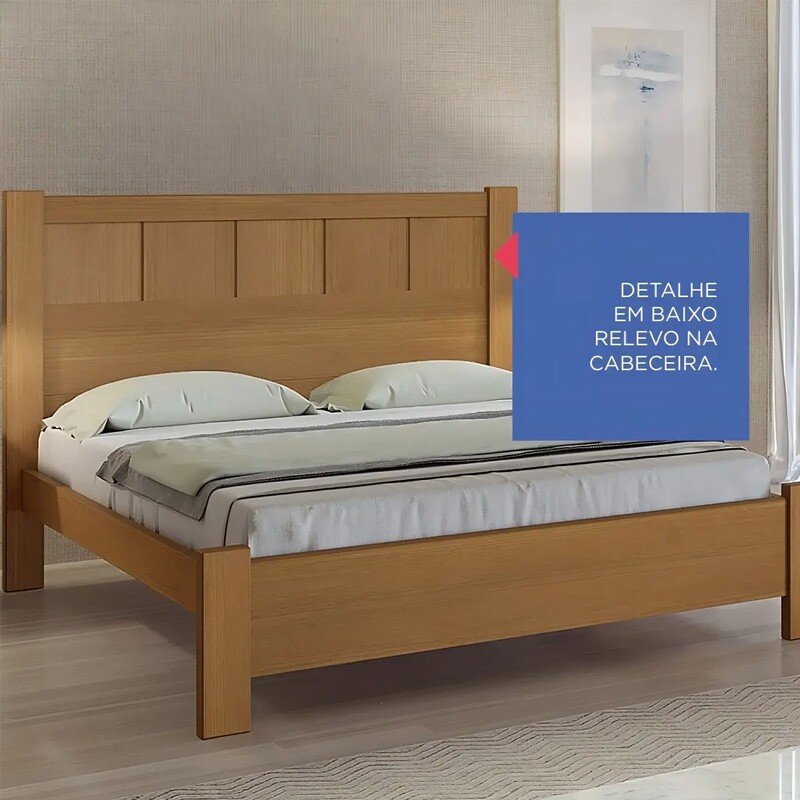 Cama Casal Primícia Plus Cinamomo 1,53m 100% MDF - D Doro - Imagem 3
