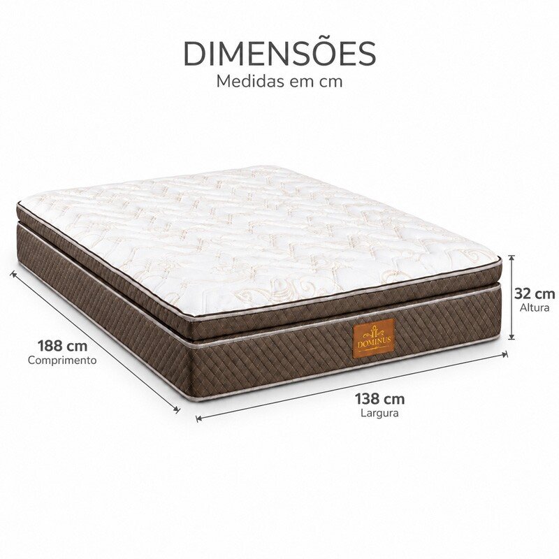 Colchão Casal Dominus Gold Plus Paropas 138x188x32 cm | Suporta até 240kg - Imagem 5
