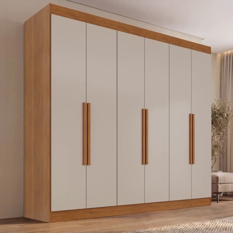 Guarda-roupa Roma 1.77m Cinamomo/Off 6 Portas 2 Gavetas Sallêto + Unibox Casal Supreme Ortopédico 138x188x53 Gazin | Suporta até 220kg - Imagem 2