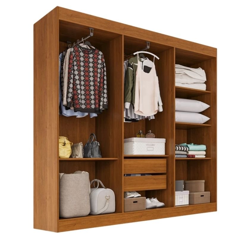 Guarda-roupa Roma 1.77m Cinamomo/Off 6 Portas 2 Gavetas Sallêto + Unibox Casal Supreme Ortopédico 138x188x53 Gazin | Suporta até 220kg - Imagem 3