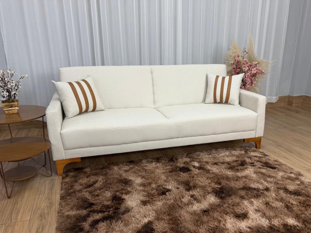 Sofa Cama Luizi 2.09m - Bege Linhoc - Imagem 2