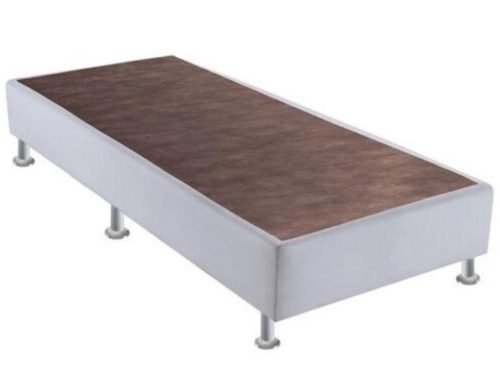Base Box Silmer Solteiro Corino Bege - 88x188x26