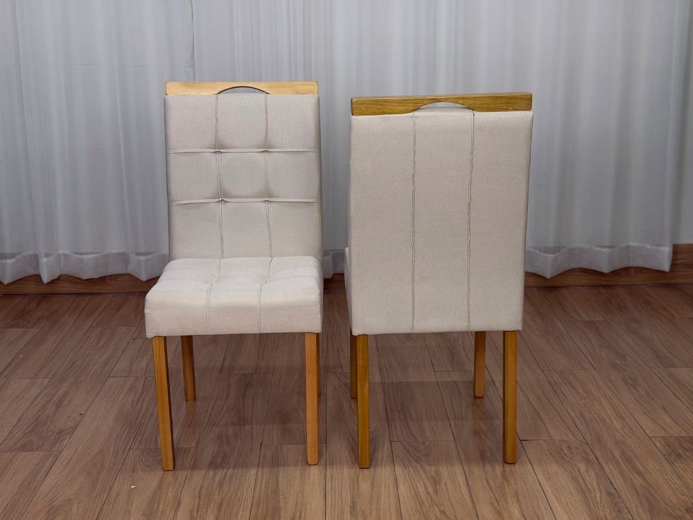 Conjunto Cadeiras Sophia 2 Unidades - Cinamomo/Bege Linho