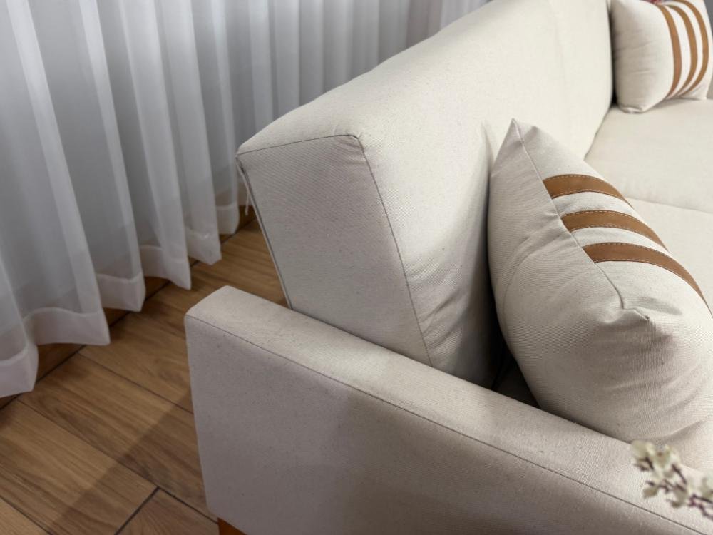 Sofa Cama Luizi 2.09m - Bege Linhoc - Imagem 5