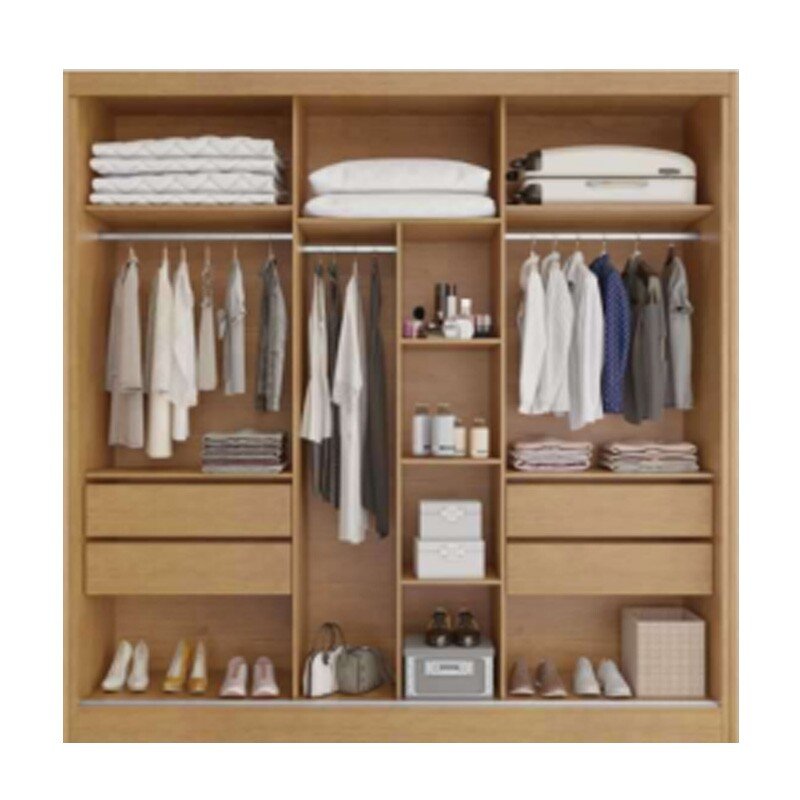 Guarda-roupa Casal 2,21m Capri Plus Nature/Off 3 Portas 4 Gavetas com Espelho - Bianchi - Imagem 2