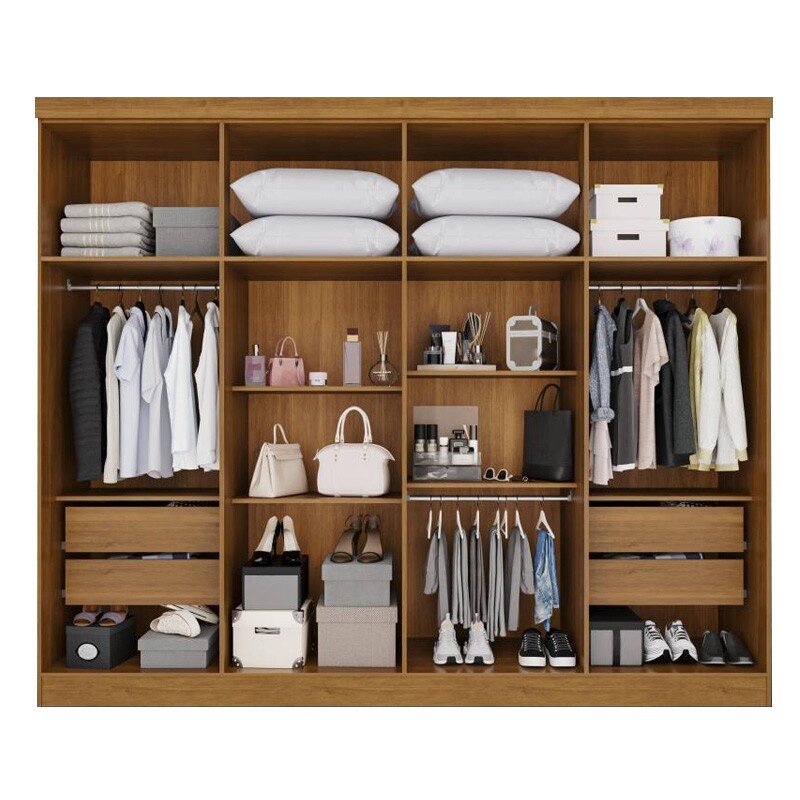 Guarda-roupa Casal 2,41m Recife Cinamomo/Off 8 Portas 4 Gavetas - Sallêto - Imagem 2