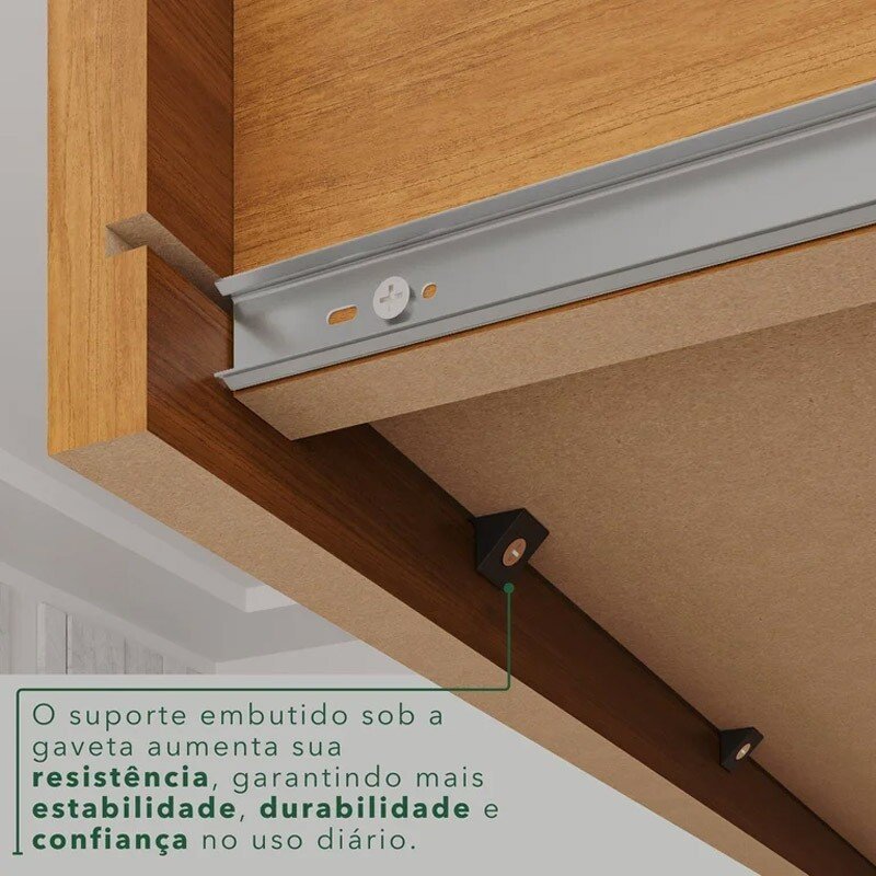 Guarda-roupa Casal 2,41m Recife Cinamomo/Off 8 Portas 4 Gavetas - Sallêto - Imagem 6