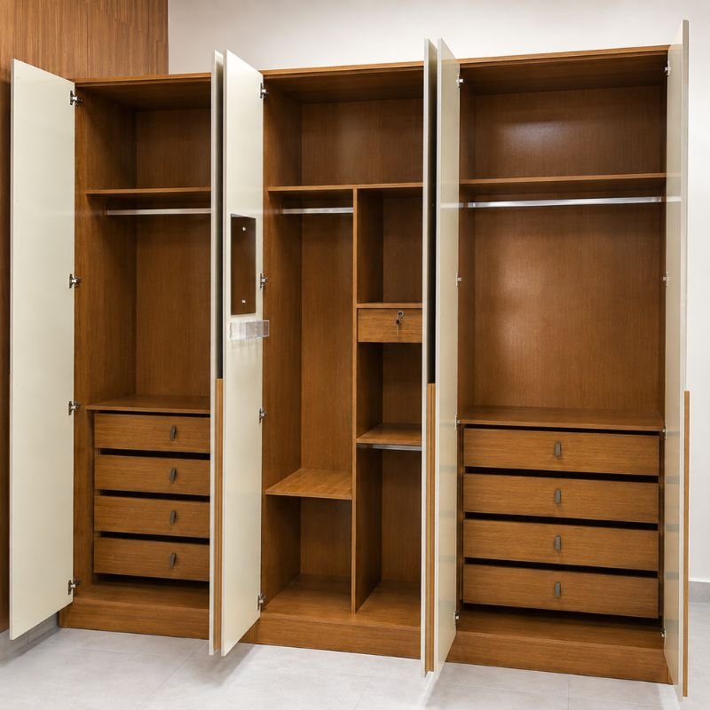 Guarda-roupa Casal 2,75m Ibiza Nature/Off 6 Portas 8 Gavetas - Bianchi - Imagem 2
