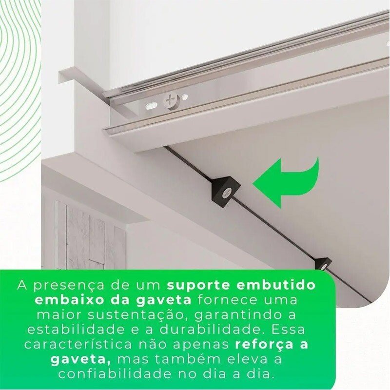 Guarda-roupa 1,80m Recife Branco 6 Portas 2 Gavetas com Pés - Sallêto - Imagem 5
