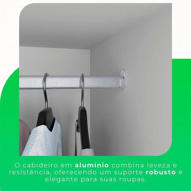 Guarda-roupa 1,80m Recife Branco 6 Portas 2 Gavetas com Pés - Sallêto - Imagem 8