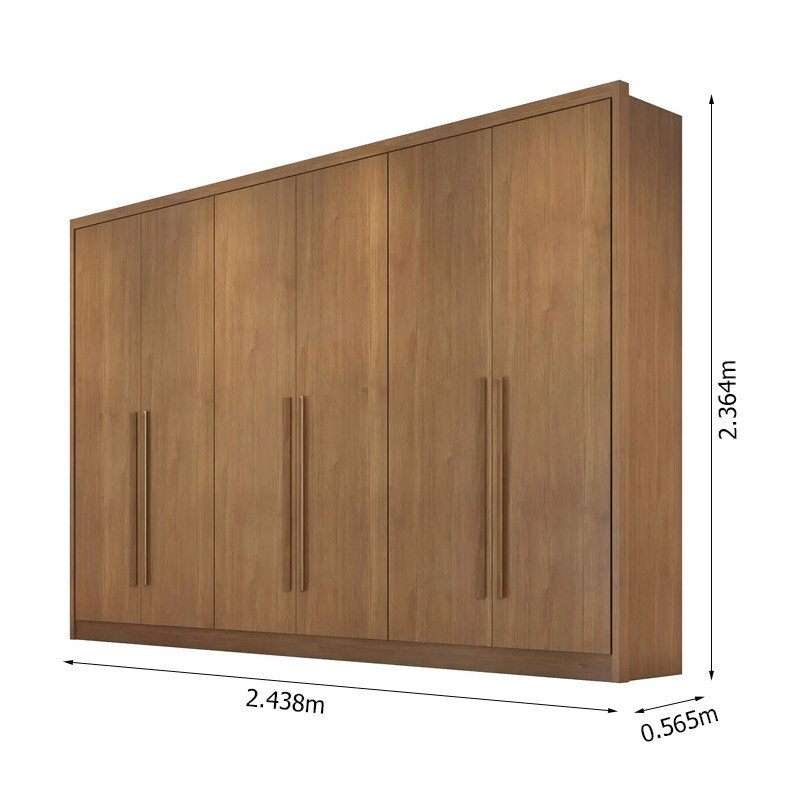 Guarda-roupa Casal 2,43m Rizon New 6 Portas 8 Gavetas Cumaru - Novo Horizonte - Imagem 4