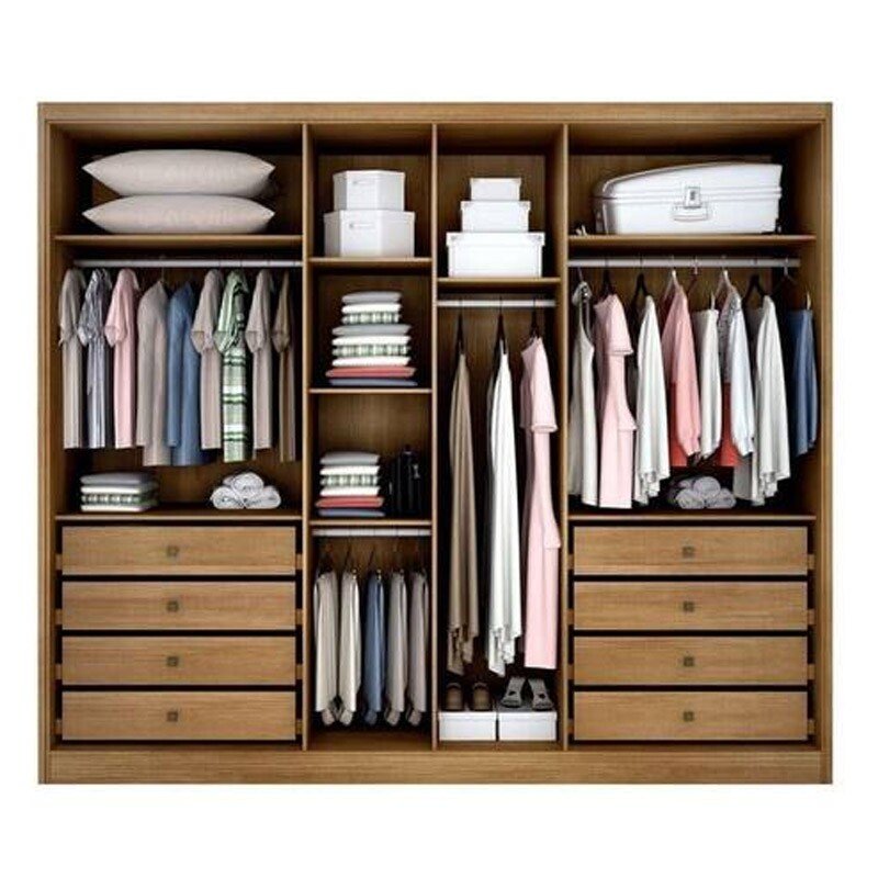 Guarda-roupa Casal 2,43m Rizon New 6 Portas 8 Gavetas Cumaru/Fendi - Novo Horizonte - Imagem 2