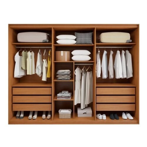 Alternative view of Guarda-roupa Casal 2,71m Suavitá Amêndoa Clean 6 Portas 6 gavetas - Lopas