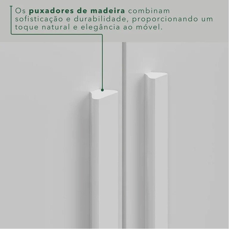 Guarda-roupa 1,80m Texas Premium Branco 6 Portas 4 Gavetas com Espelho - Sallêto - Imagem 6