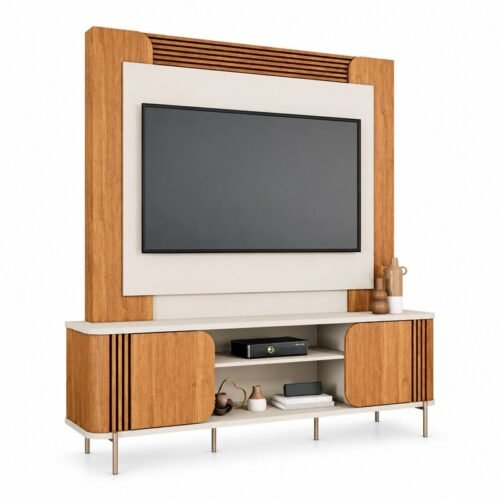 Alternative view of Home 1,80m Chicago Off/Cinamomo Para TV's até 60" - Permóbili