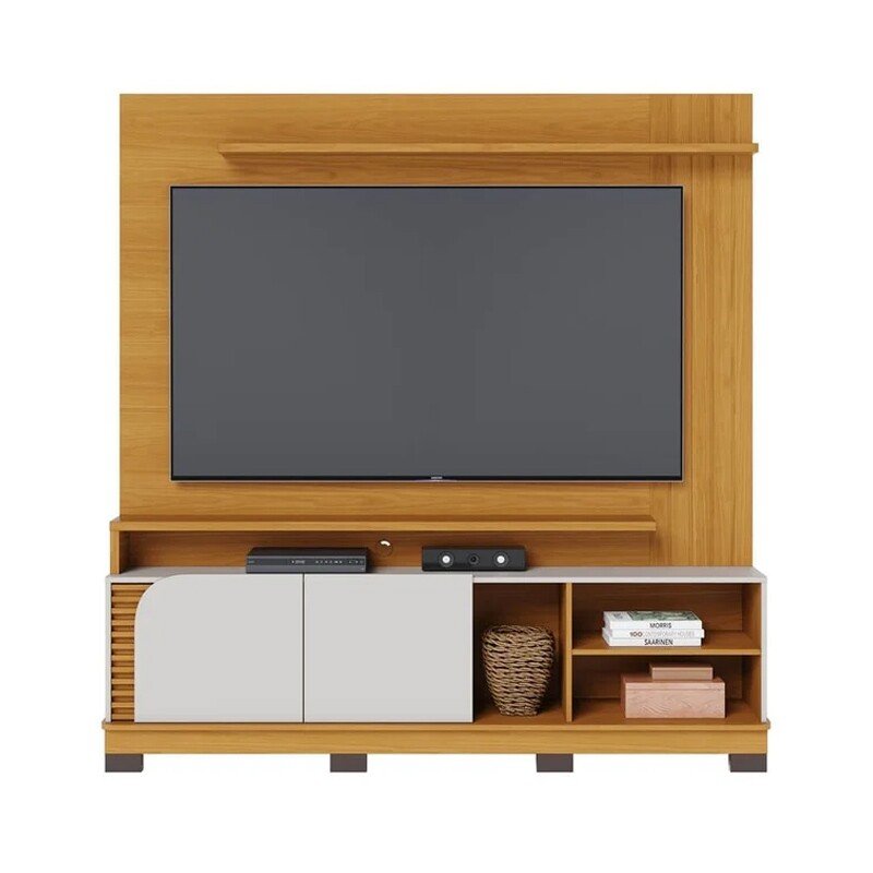 Home 1,80m Jurerê Naturale/Off para TV até 75" - Colibri - Imagem 2