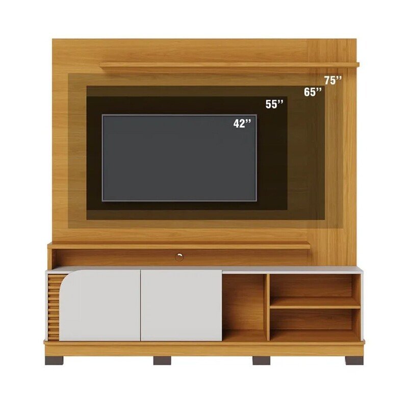 Home 1,80m Jurerê Naturale/Off para TV até 75" - Colibri - Imagem 3