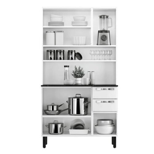 Alternative view of Kit de Cozinha em Aço 1,05m Pratika Branco 1904 6 Portas 2 Gavetas - Itatiaia