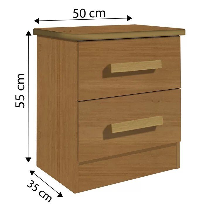Mesa de Cabeceira New Athos Cinamomo com 2 Gavetas - D Doro - Imagem 2