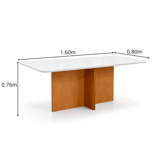 Alternative view of Base Mesa de Jantar Moscou 160x80 Vidro Off Base Cinamomo - Minas Plac