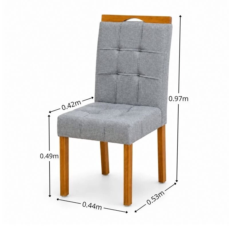 Mesa de Jantar Salina 120x80 Tampo Londres Cinamomo Cel Móveis + 4 Cadeiras Sophia Linho Cinza 206 Estrutura Madeira WM Decor - Entregue Montada - Imagem 12