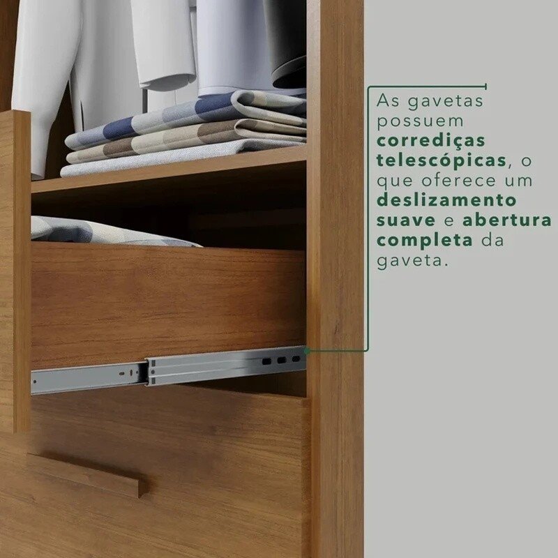Modulado Apolo Premium Cinamomo/Off para Cama até 1,60m + Módulo Canto Fortaleza Cinamomo/Off + Guarda-roupa Texas Premium Cinamomo/Off 6 Portas 4 Gavetas - Sallêto - Imagem 15