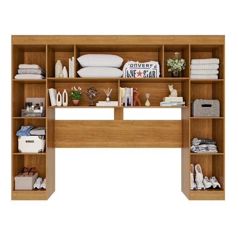Modulado Apolo Premium Cinamomo/Off para Cama até 1,60m + Módulo Canto Fortaleza Cinamomo/Off + Guarda-roupa Texas Premium Cinamomo/Off 6 Portas 4 Gavetas - Sallêto - Imagem 5