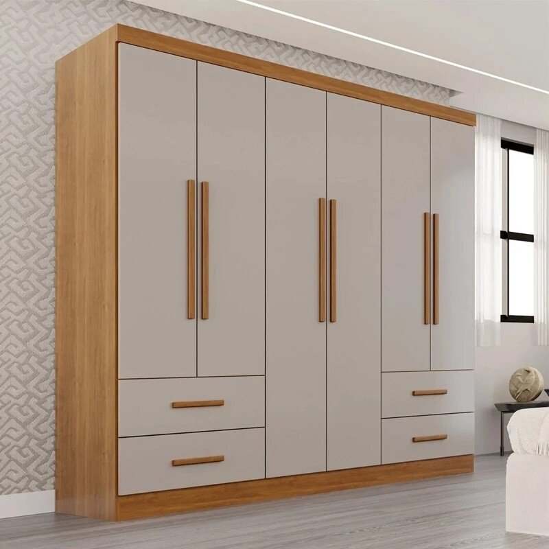 Modulado Apolo Premium Cinamomo/Off para Cama até 1,60m + Módulo Canto Fortaleza Cinamomo/Off + Guarda-roupa Texas Premium Cinamomo/Off 6 Portas 4 Gavetas - Sallêto - Imagem 10