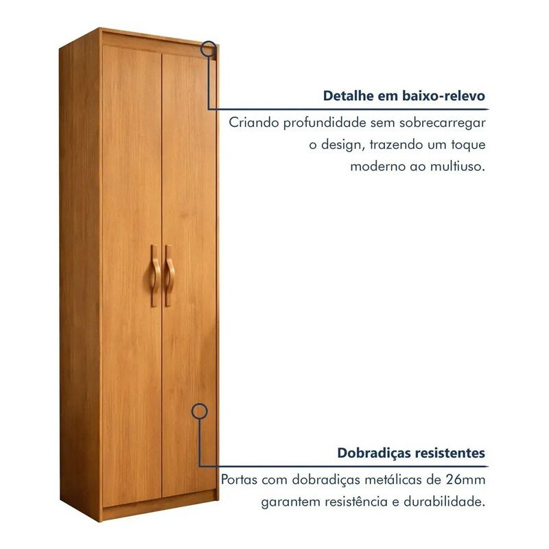Multiuso 0,50m Bliss Amêndoa Clean 2 Portas - Lopas - Imagem 8