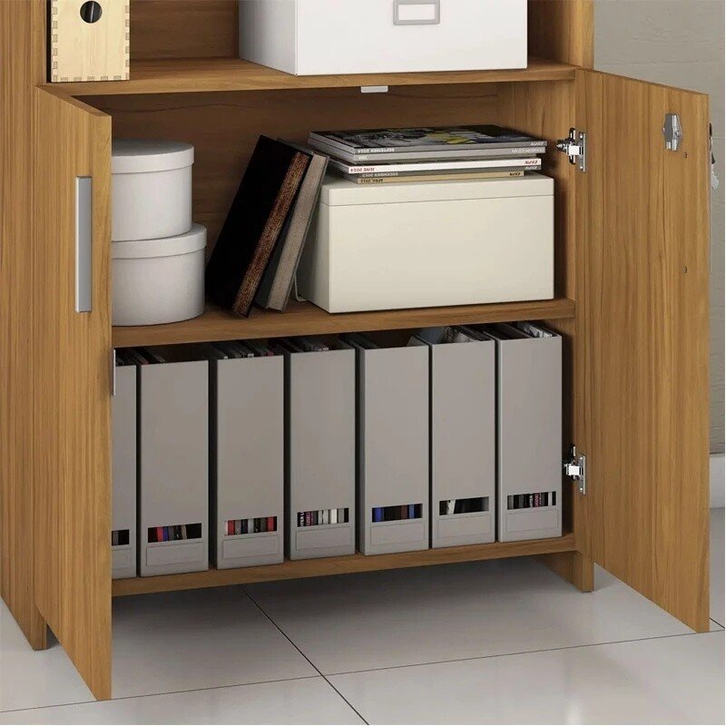 Combo Multiuso 0,70m Escritório 2 Portas + Mesa 1,21m Office NT 51015 Freijó - Notável - Imagem 9