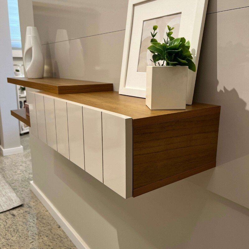 Painel Monza 1,35m Cinamomo/Off para TV até 55" - Artely - Imagem 4